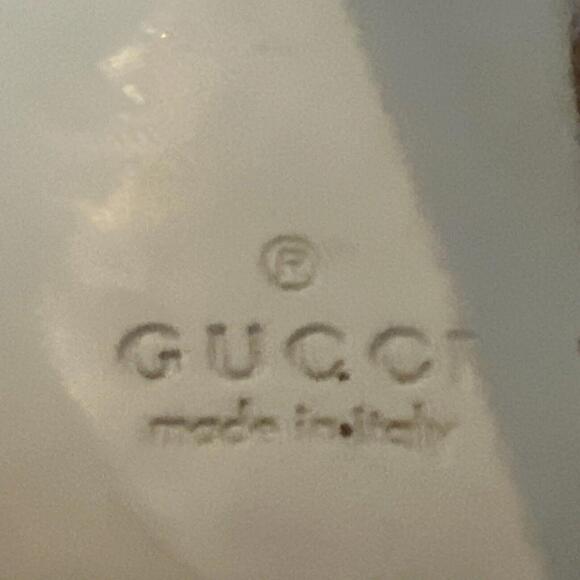 Vintage Authentic GUCCI Tan/Gold Monogram Sandals Sz 5 PreOwned - Picture 9 of 9